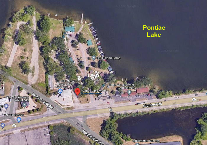 Pontiac Lake Motel - AERIAL VIEW (newer photo)